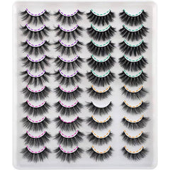 20 Pairs Cat Eye False Eyelashes Fluffy Natural Volume Faux Mink Lashes