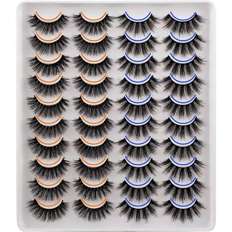 20 Pairs Cat Eye False Eyelashes Fluffy Natural Volume Faux Mink Lashes