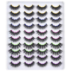 20 Pairs Cat Eye False Eyelashes Fluffy Natural Volume Faux Mink Lashes