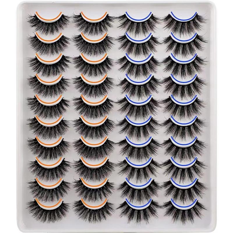 20 Pairs Cat Eye False Eyelashes Fluffy Natural Volume Faux Mink Lashes