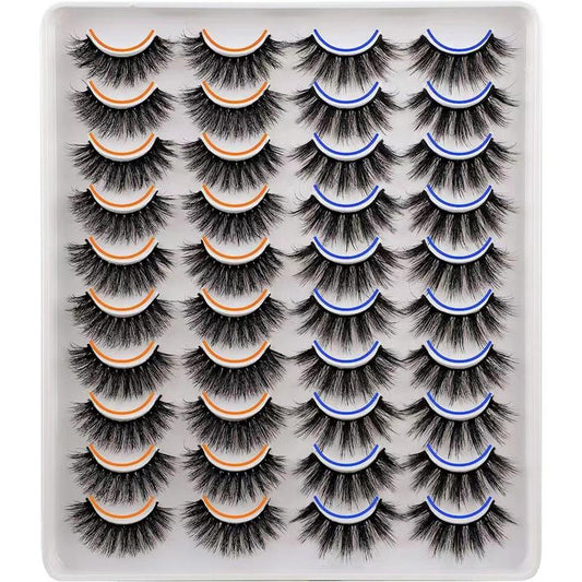20 Pairs Cat Eye False Eyelashes Fluffy Natural Volume Faux Mink Lashes