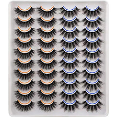 20 Pairs Cat Eye False Eyelashes Fluffy Natural Volume Faux Mink Lashes