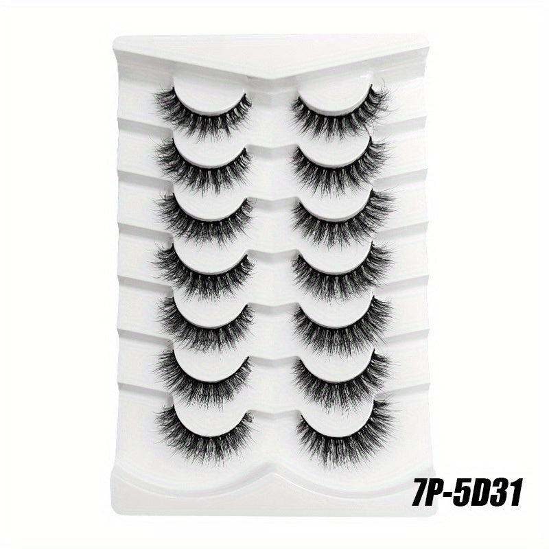 7 Pairs Faux Mink Lashes Volume Natural Soft Daily Wear