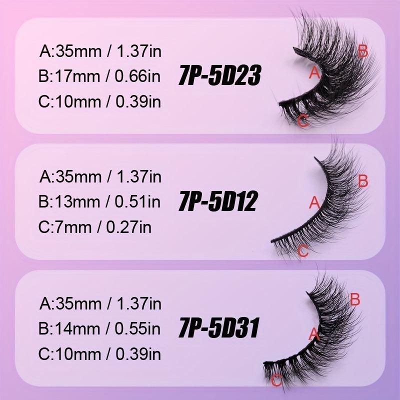 7 Pairs Faux Mink Lashes Volume Natural Soft Daily Wear