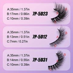 7 Pairs Faux Mink Lashes Volume Natural Soft Daily Wear