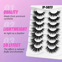 7 Pairs Faux Mink Lashes Volume Natural Soft Daily Wear