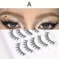 5 Pairs Natural Style Beginner False Eyelashes Mink Hair Long Extension