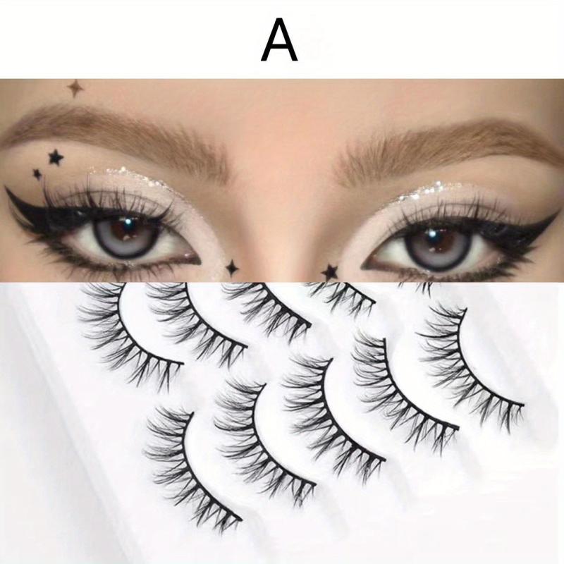 5 Pairs Natural Style Beginner False Eyelashes Mink Hair Long Extension