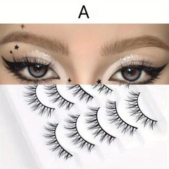 5 Pairs Natural Style Beginner False Eyelashes Mink Hair Long Extension