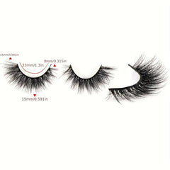 1 Pair Full Strip Thick Curling 15mm False Eyelashes