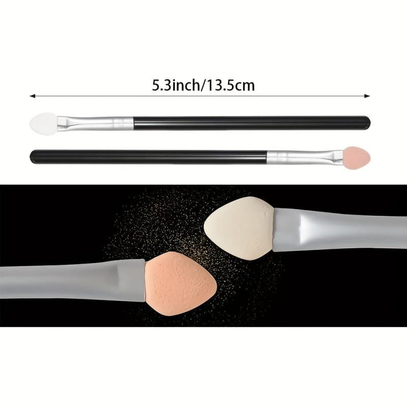 15pcs Rubber Cotton Eye Makeup Brushes with Two Sponge Applicator