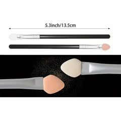 15pcs Rubber Cotton Eye Makeup Brushes with Two Sponge Applicator