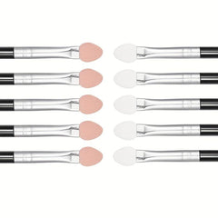 15pcs Rubber Cotton Eye Makeup Brushes with Two Sponge Applicator