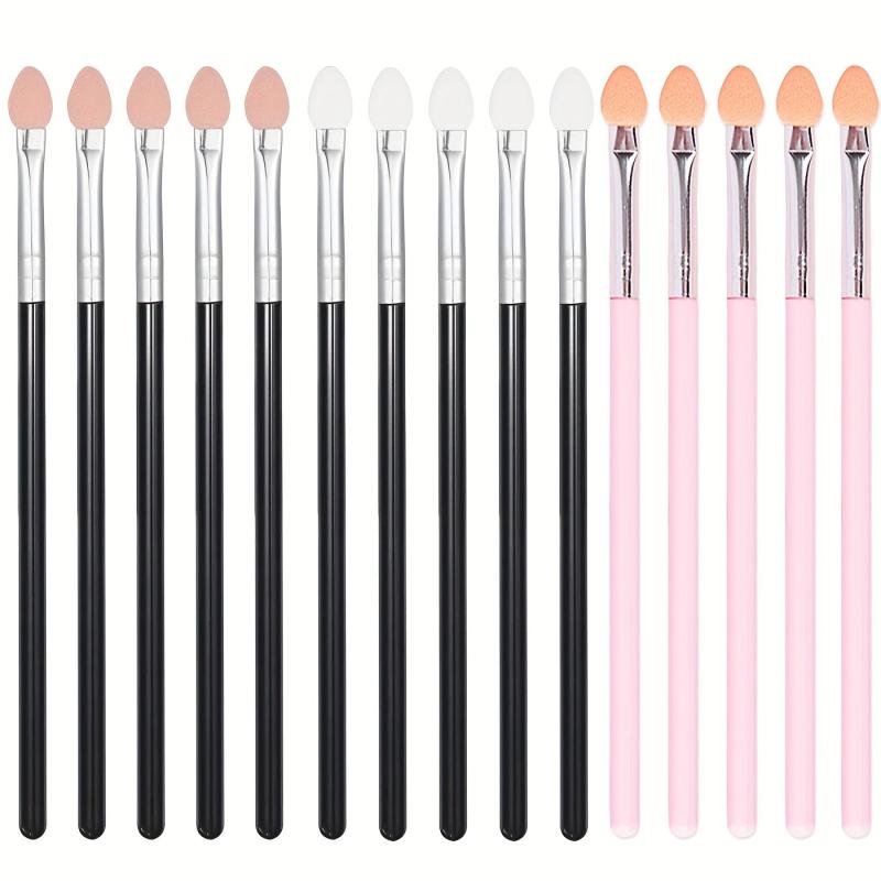 15pcs Rubber Cotton Eye Makeup Brushes with Two Sponge Applicator