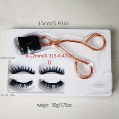 3D Magnetic False Eyelashes Cross Curling 2 Pairs Reusable Lashes