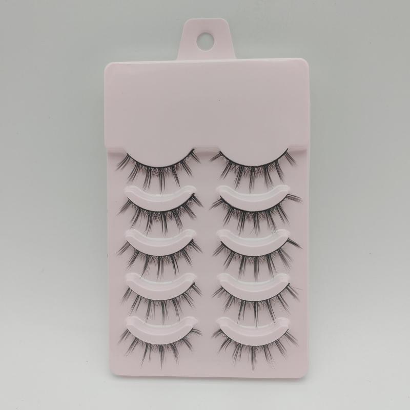 Natural Pointed False Eyelashes Makeup Tools 5 Pairs