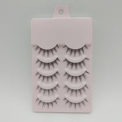 Natural Pointed False Eyelashes Makeup Tools 5 Pairs