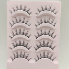 Natural Pointed False Eyelashes Makeup Tools 5 Pairs