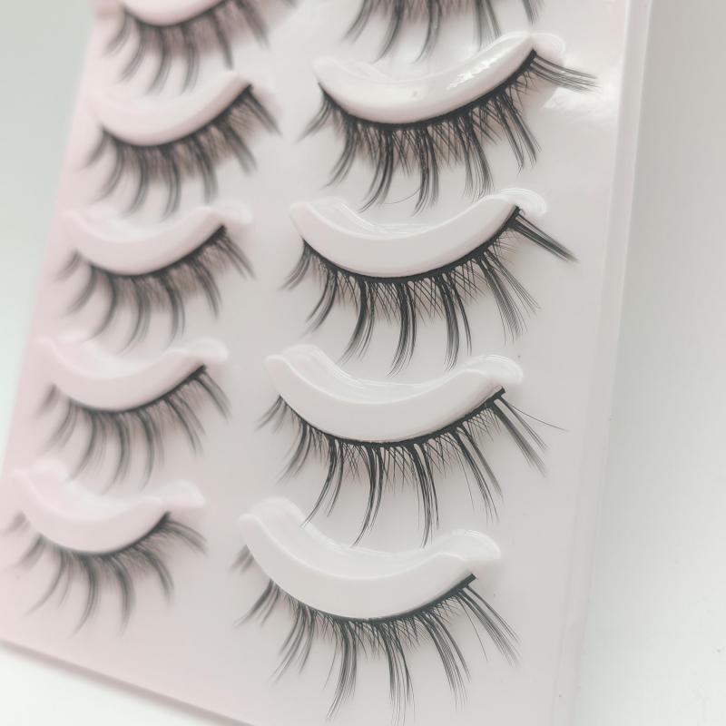 Natural Pointed False Eyelashes Makeup Tools 5 Pairs