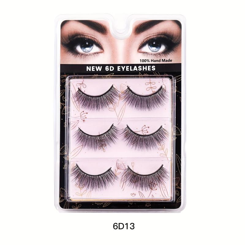 3 Pairs Natural Fiber False Eyelashes