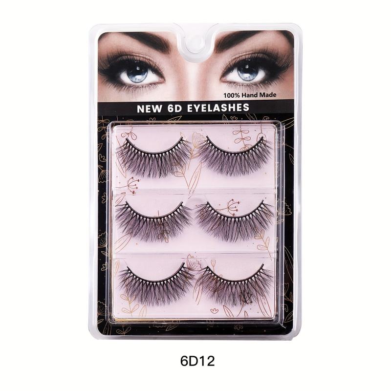 3 Pairs Natural Fiber False Eyelashes