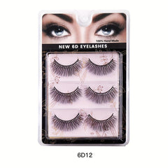 3 Pairs Natural Fiber False Eyelashes