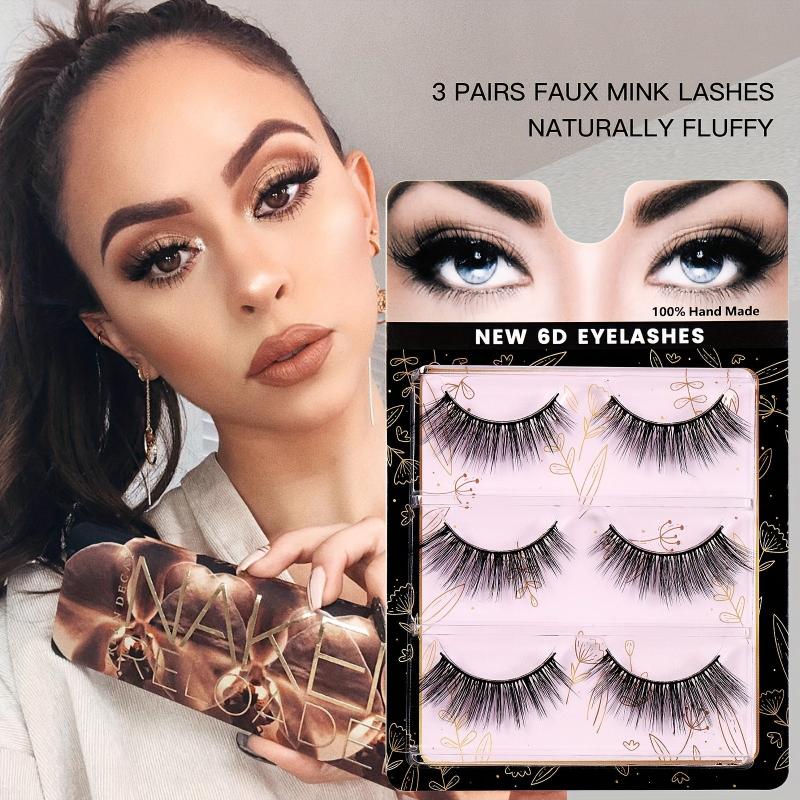 3 Pairs Natural Fiber False Eyelashes