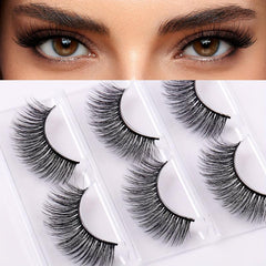 3 Pairs Natural Fiber False Eyelashes