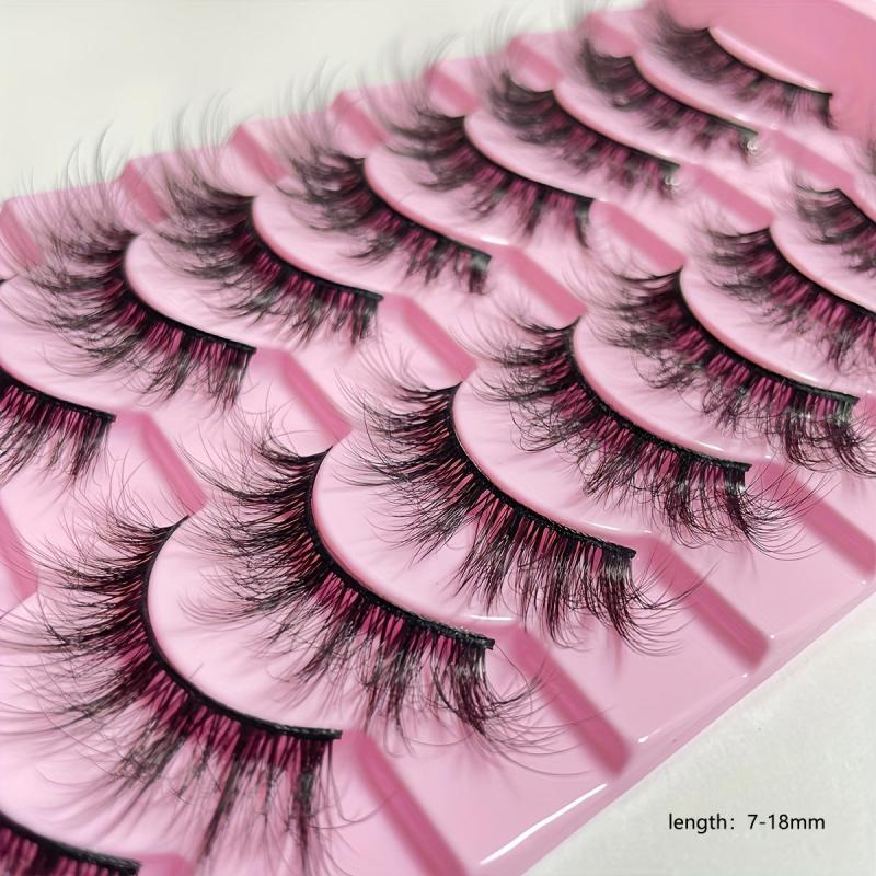 10 Pairs Faux Mink Hair False Eyelashes 3D Realistic Thick for Parties