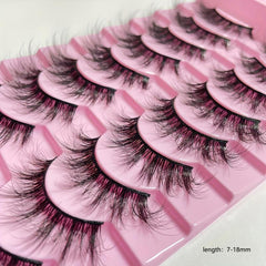 10 Pairs Faux Mink Hair False Eyelashes 3D Realistic Thick for Parties