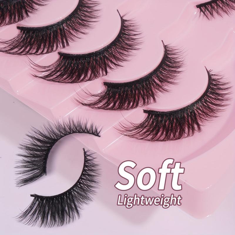 7 Pairs Fox Eye Cat Eye False Eyelashes Natural Thick Lashes Extension