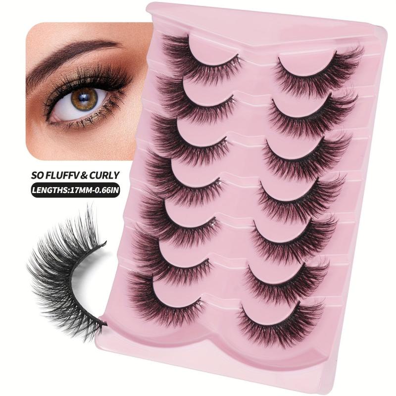 7 Pairs Fox Eye Cat Eye False Eyelashes Natural Thick Lashes Extension