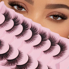 7 Pairs Fox Eye Cat Eye False Eyelashes Natural Thick Lashes Extension
