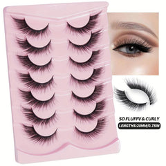 7 Pairs Fox Eye Cat Eye False Eyelashes Natural Thick Lashes Extension