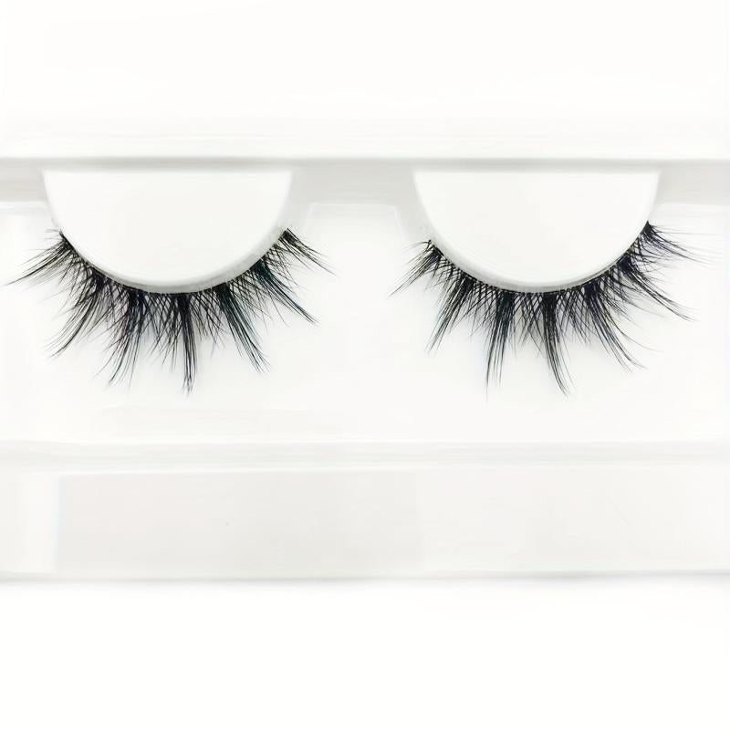 Natural Cross Style Lashes with Pointed Tail and Transparent Stalk