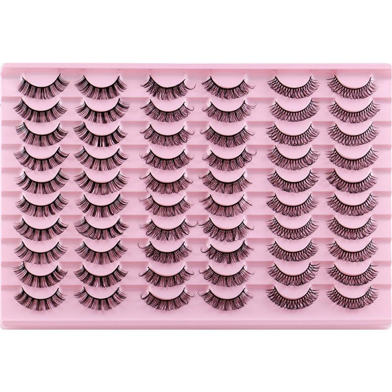 30 Pairs 3D False Eyelashes Faux Mink Lashes Dramatic Volume Long Lashes