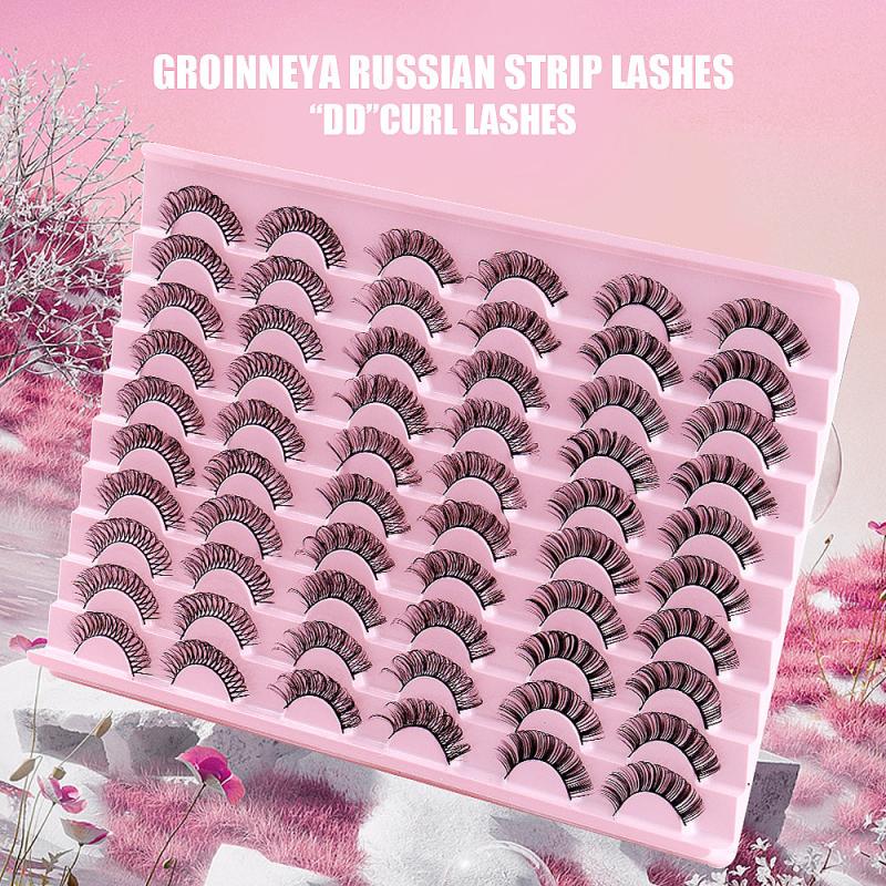 30 Pairs 3D False Eyelashes Faux Mink Lashes Dramatic Volume Long Lashes