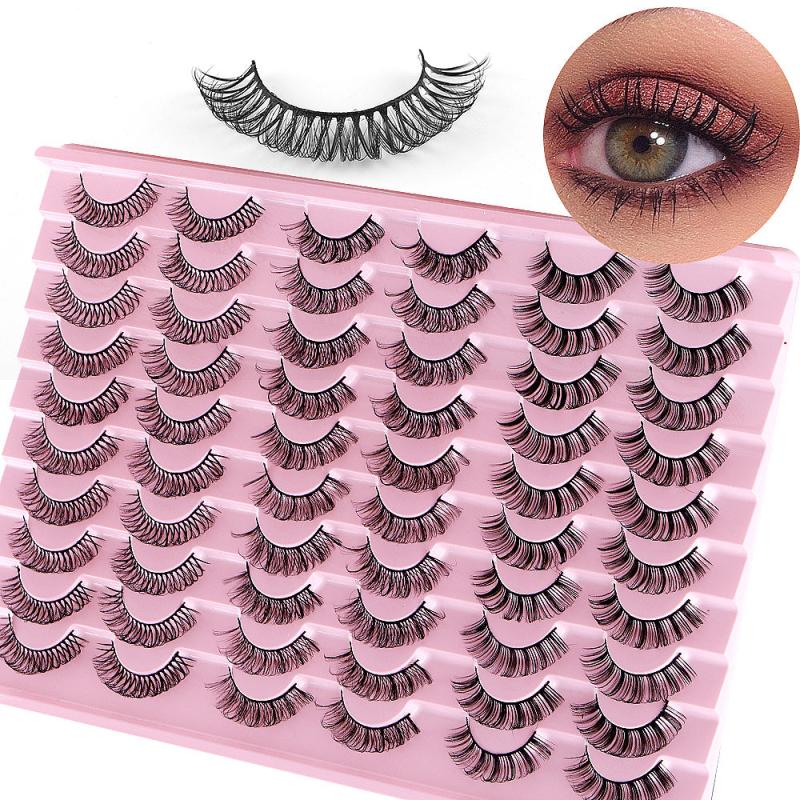 30 Pairs 3D False Eyelashes Faux Mink Lashes Dramatic Volume Long Lashes