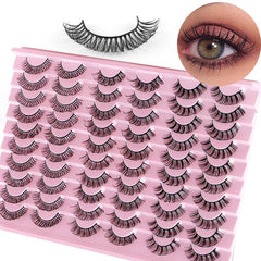 30 Pairs 3D False Eyelashes Faux Mink Lashes Dramatic Volume Long Lashes