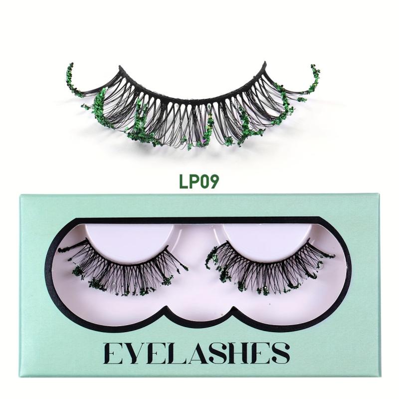 Glitter False Eyelashes D Curling Sequin Decorative Lashes