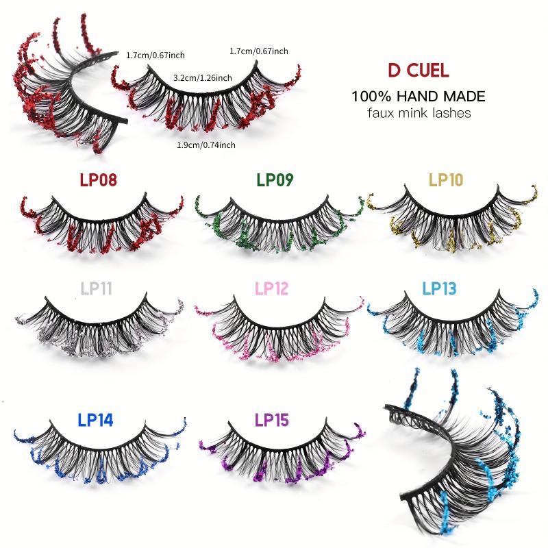 Glitter False Eyelashes D Curling Sequin Decorative Lashes