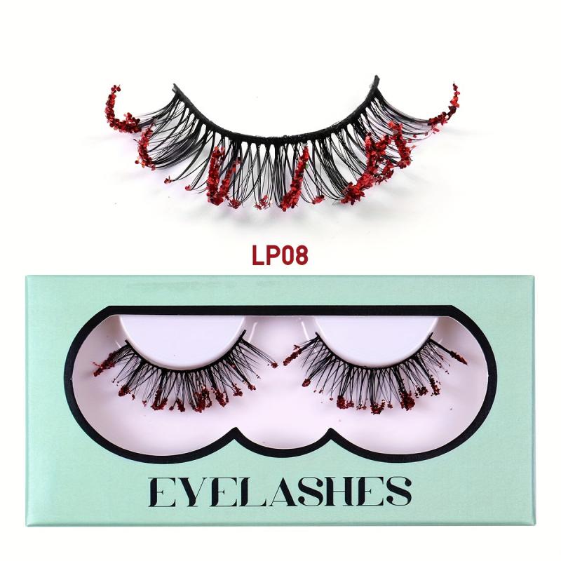 Glitter False Eyelashes D Curling Sequin Decorative Lashes