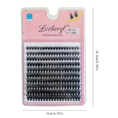 200 Clusters Soft Faux Mink Eyelash Ext. DIY Grafting 16mm Mixed Lengths