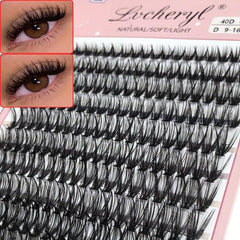 200 Clusters Soft Faux Mink Eyelash Ext. DIY Grafting 16mm Mixed Lengths