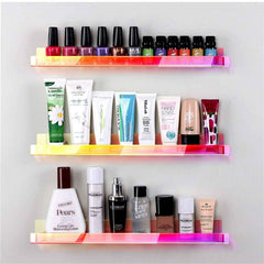 4 Pack 15 Inch Iridescent Acrylic Shelves Clear Rainbow Floating Bookshelf