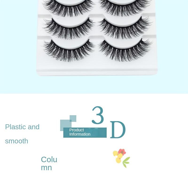 5 Pairs 3D Natural Curling Faux Mink Eyelashes Enhance Your Eyes