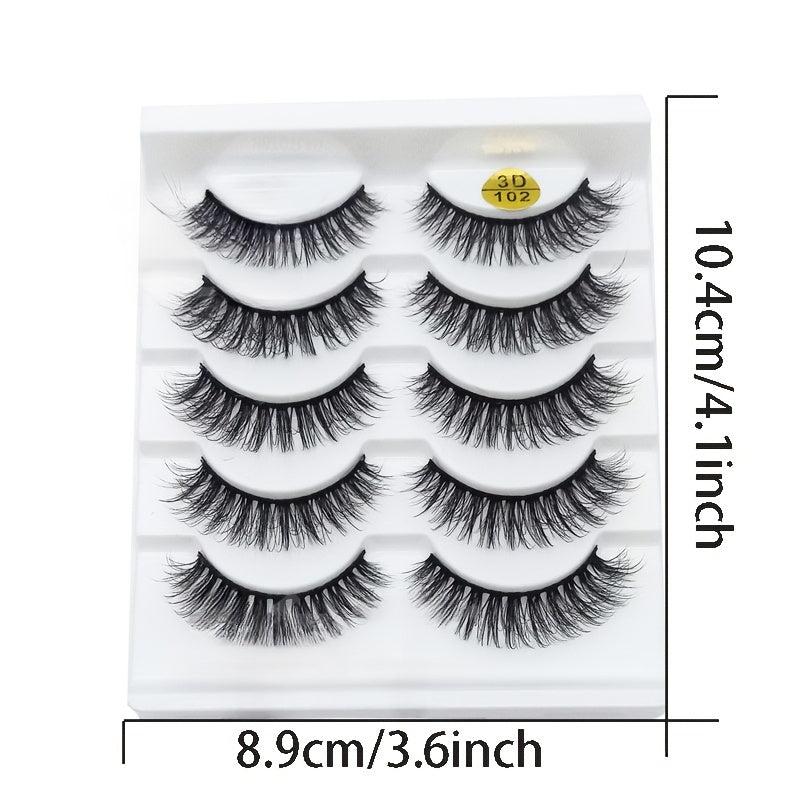 5 Pairs 3D Natural Curling Faux Mink Eyelashes Enhance Your Eyes