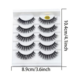 5 Pairs 3D Natural Curling Faux Mink Eyelashes Enhance Your Eyes