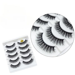 5 Pairs 3D Natural Curling Faux Mink Eyelashes Enhance Your Eyes