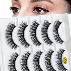5 Pairs 3D Natural Curling Faux Mink Eyelashes Enhance Your Eyes